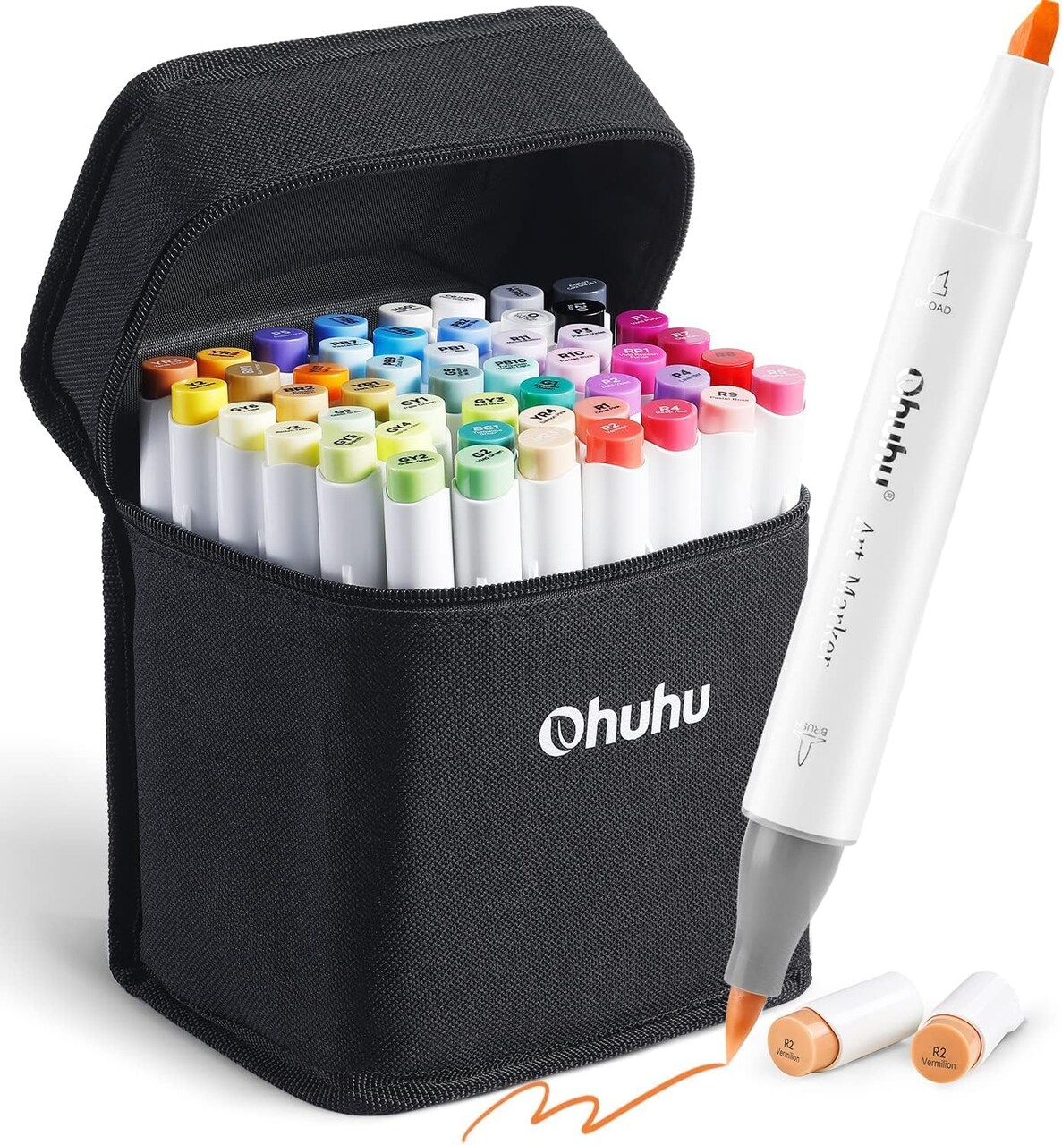 Ohuhu Alcohol Markers Brush Tip: Alcohol-based Refillable 48